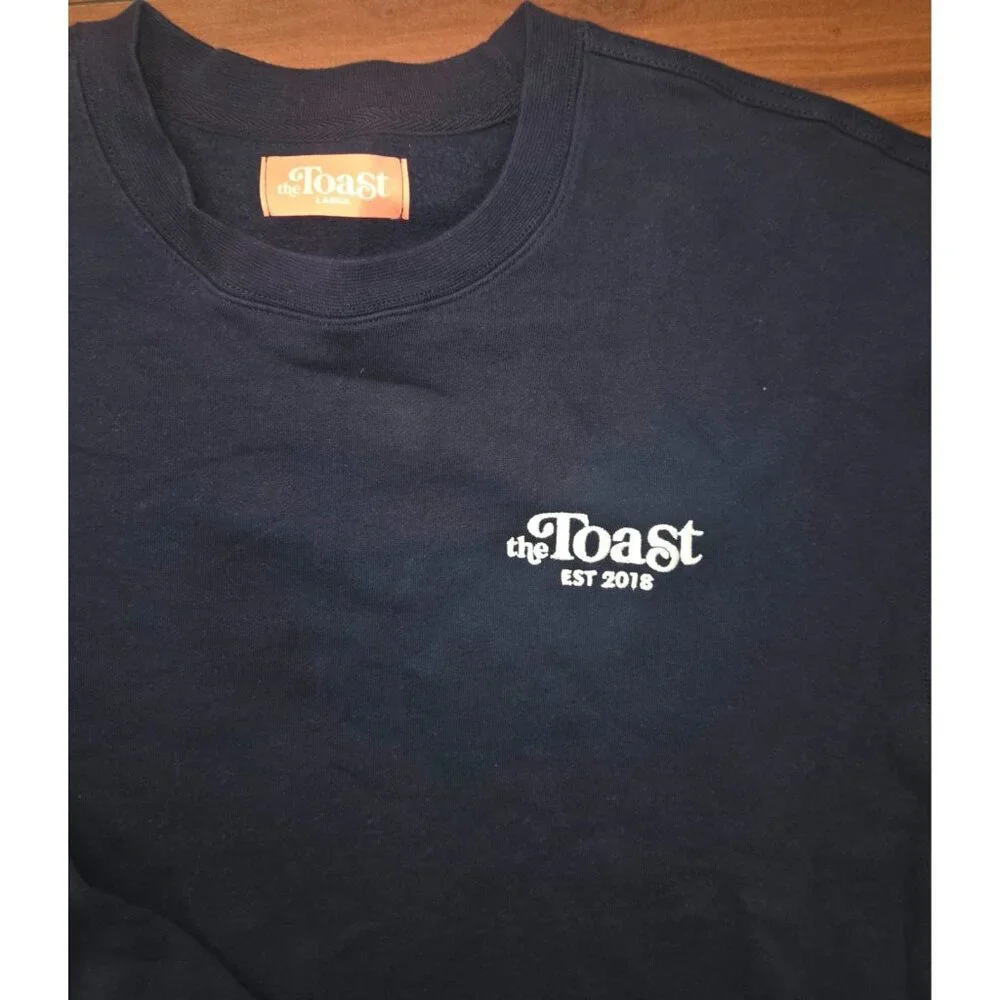 The Toast Podcast Blue Crewneck Sweatshirt Size X Large Merch The Morning Promo - Picture 5 of 5